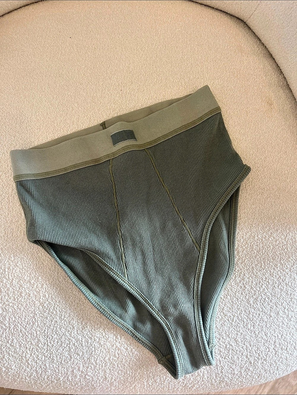 SKIMS Cotton Rib Brief Briefs in Green Small